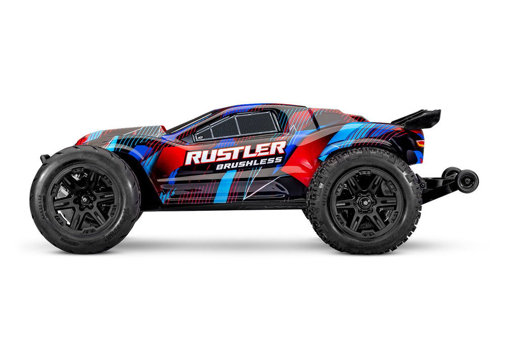 Traxxas 37454-4 Rustler XL3 1/10 Scale RTR 2WD Brushless Stadium Truck Red
