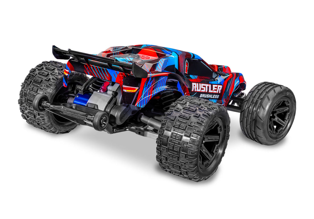 Traxxas 37454-4 Rustler XL3 1/10 Scale RTR 2WD Brushless Stadium Truck Red