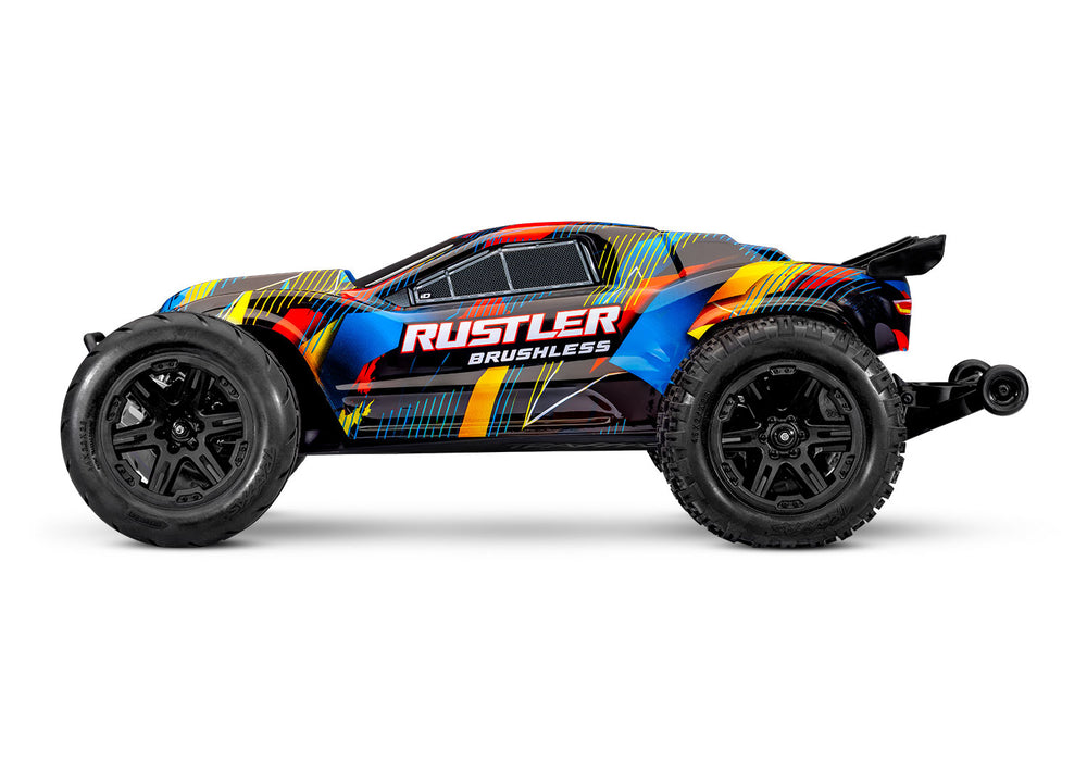 Traxxas 37454-4 Rustler XL3 1/10 Scale RTR 2WD Brushless Stadium Truck Yellow