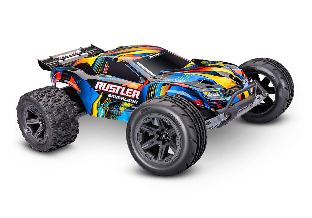 Traxxas 37454-4 Rustler XL3 1/10 Scale RTR 2WD Brushless Stadium Truck Yellow