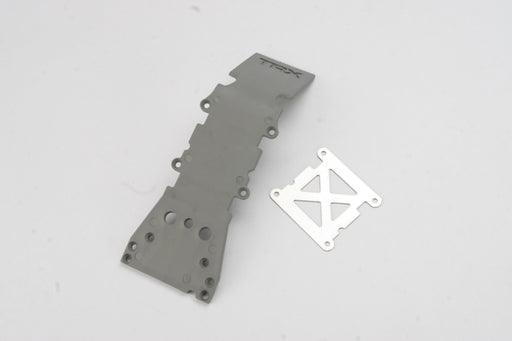 Traxxas 4937 Black Front Plastic Skidplate/Stainless Steel Plate for T-Maxx