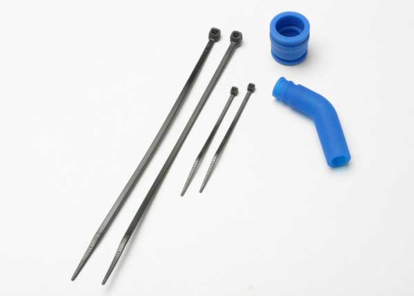 Traxxas 5245 Blue Molded PipeCoupler and Blue Rubber Exhaust Deflector