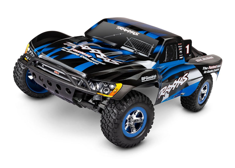 Traxxas 58034-8 Blue Slash RTR 1/10 XL-5 Stadium Truck with Battery and USB-C Charger