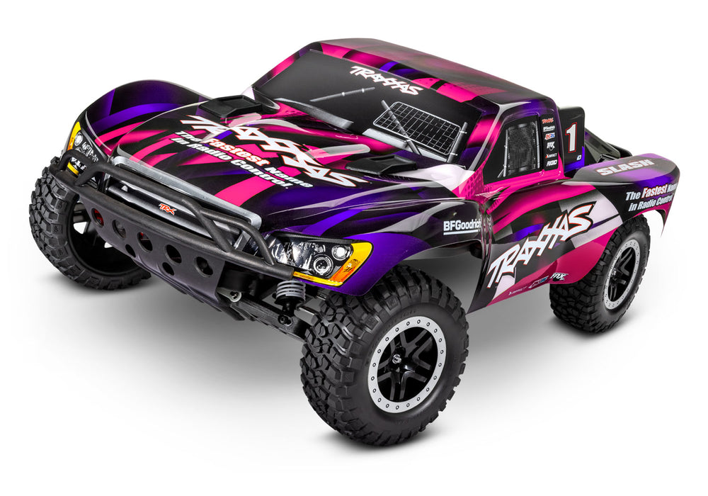 Traxxas 58034-8 Pink Slash RTR 1/10 XL-5 Stadium Truck with Battery and USB-C Charger
