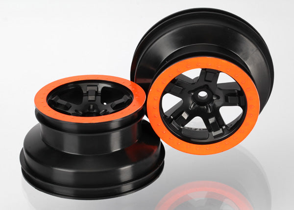 Traxxas 5868X SCT Black with Orange Beadlock Slash Wheels
