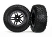 Traxxas 5889R Black and Satin Chrome Wheels and Off-Road Tires S1 Compound
