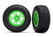 Traxxas 5892G Split-Spoke Green Wheels and Off-Road Tires