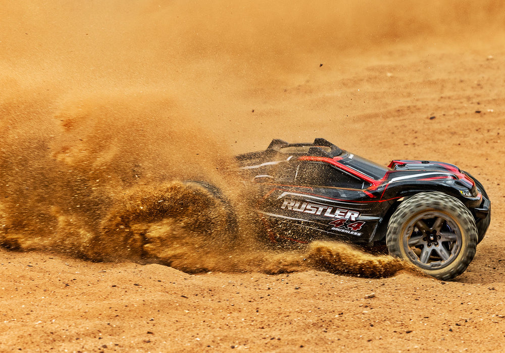 Traxxas 67164-4  Red 4x4 Rustler RTR 1/10 BL-2s Brushless Stadium Truck