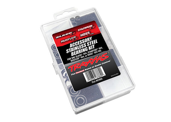 Traxxas 6786X Complete Stainless Steel Bearing Kit fits 4x4: Hoss®, Slash®, Stampede®, Rustler®