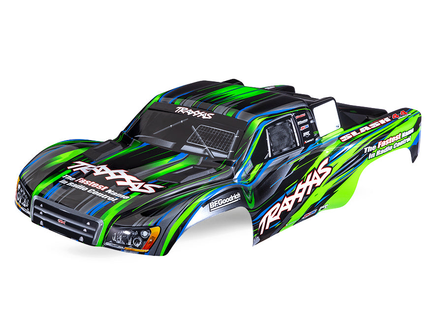 Traxxas 6932 Green Slash 4x4 Body with Clipless Mounting