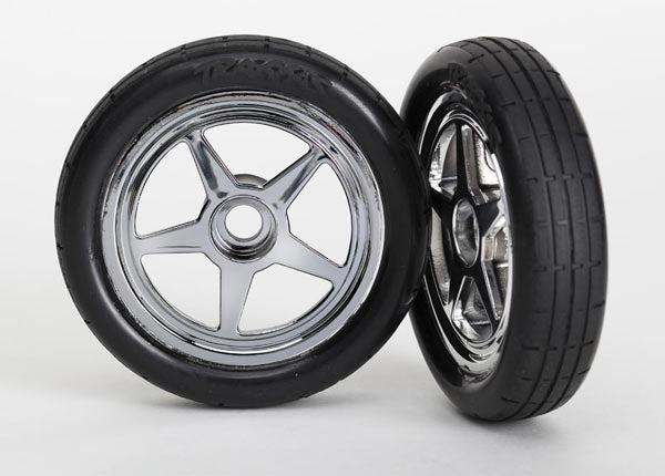 Traxxas 6975 5 Spoke Wheels and Tires for Drag or Funny Car