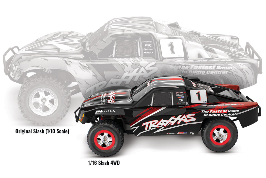 Traxxas 70054-8 Black 1/16 RTR XL2.5 Slash 4x4 Short Course Truck with Battery and USB-C Charger