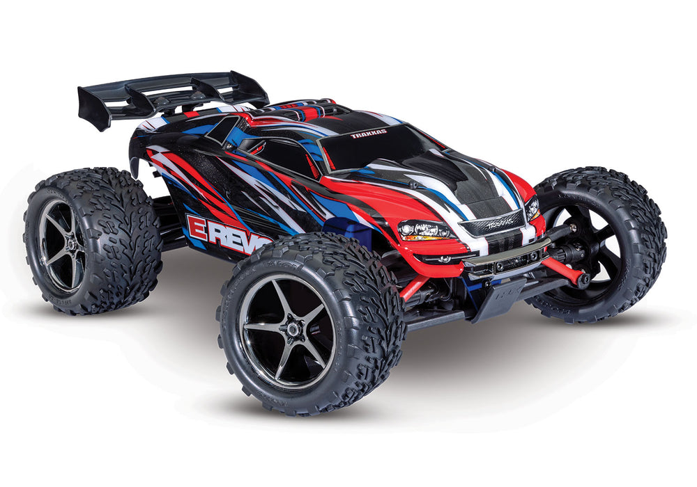 Traxxas 71054-8 Red/Blue 1/16 RTR XL2.5 E-Revo 4WD Monster Truck with Battery and USB-C Charger