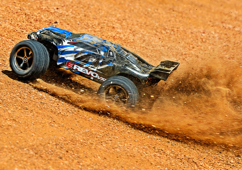 Traxxas 71076-8 BlueX 1/16 RTR VXL-3m E-Revo 4WD Monster Truck with Battery and USB-C Charger