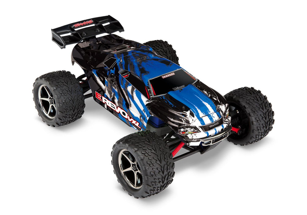 Traxxas 71076-8  BlueX 1/16 RTR VXL-3m E-Revo 4WD Monster Truck with Battery and USB-C Charger