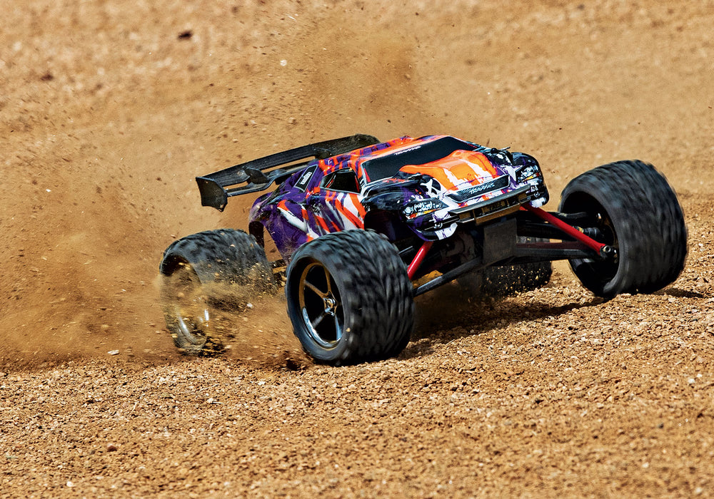 Traxxas 71076-8 Purple 1/16 RTR VXL-3m E-Revo 4WD Monster Truck with Battery and USB-C Charger