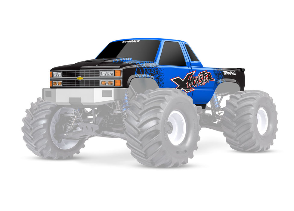 Traxxas 7697 Blue X-Maxx MT Chevy X Monster Painted Clipless Body