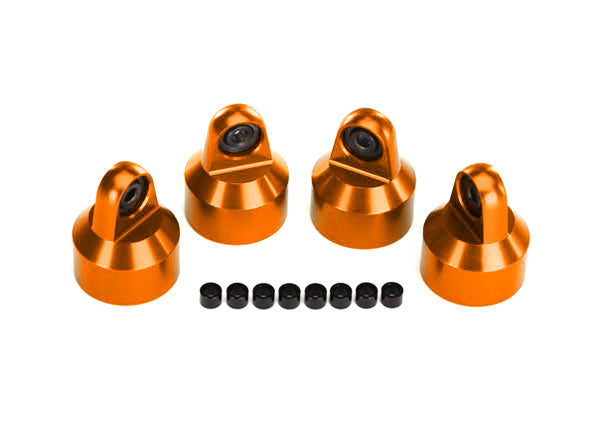 Traxxas 7764 Orange Aluminum GTX Shock Caps with Spacers fits X-Maxx® and XRT® (4 Pack)