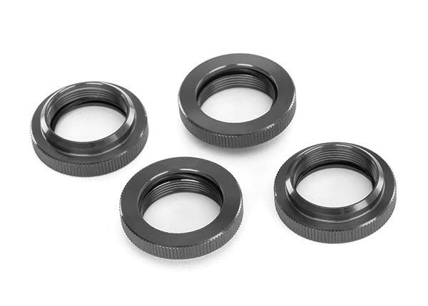 Traxxas 7767 Gray Aluminum Spring Retainer/Adjuster for GTX Shocks fits X-Maxx® and XRT® (4 Pack)
