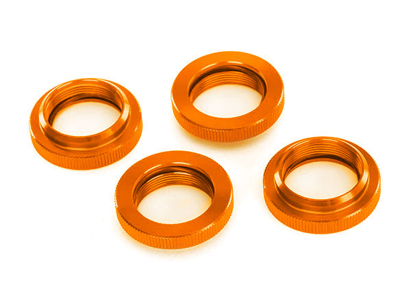Traxxas 7767 Orange Aluminum Spring Retainer/Adjuster for GTX Shocks fits X-Maxx® and XRT® (4 Pack)