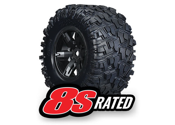 Traxxas 7772X Maxx AT Tires Mounted on  Black Wheels for 8S X-Maxx 1 Pair