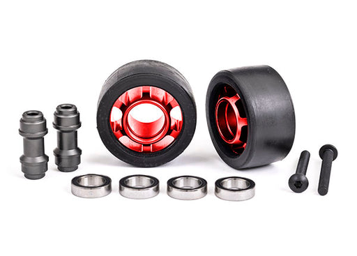 Traxxas 7775R Red Aluminum Wheelie Bar Wheels