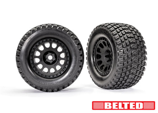Traxxas 7862 Belted Gravix™ Tires on Black Wheels for XRT® 1 Pair