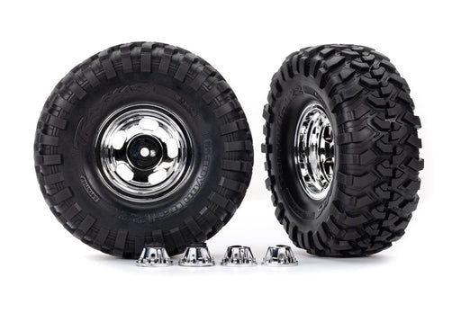 Traxxas 8159X 2.2" Slotted Chrome Wheels & Canyon Trail Tires