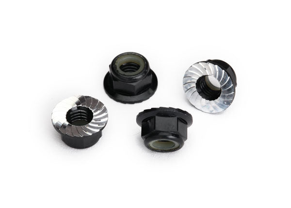Traxxas 8447A 5 mm Black Aluminum Serrated Lock Nuts 4 Pack