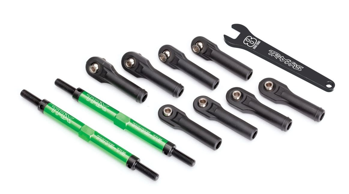 Traxxas 8638G Green Aluminum TUBES Toe Link (Front or Rear) 2-Pack E-Revo 2.0