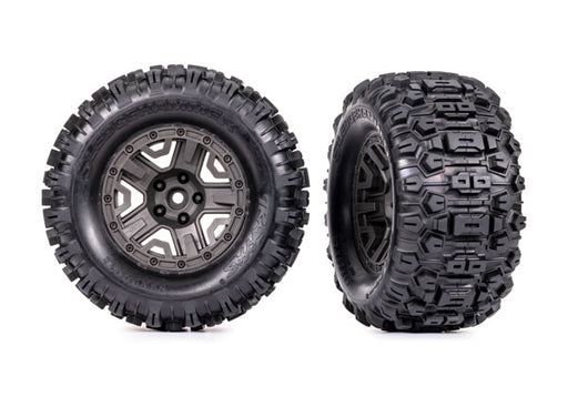Traxxas 9071 Belted Sledgehammer® Tires on 3.0" Gray Wheels (1 Pair)