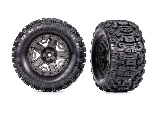 Traxxas 9071 Belted Sledgehammer® Tires on 3.0" Gray Wheels (1 Pair)