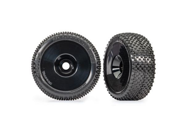 Traxxas 9074-BLK Response Pro Tires on 3.0" Black Dish Wheels 1 Pair