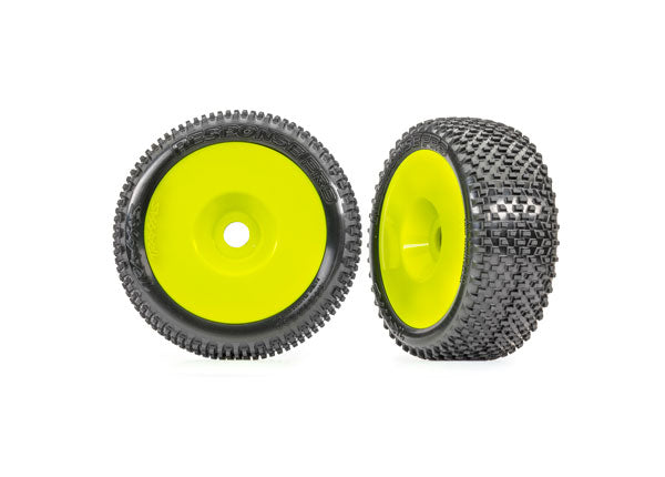 Traxxas 9074-YLW Response Pro Tires on 3.0" Yellow Dish Wheels 1 Pair