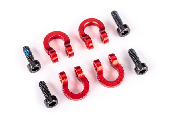 Traxxas 9734R Red Aluminum D-Rings for TRX-4M Bumper (4 Pack)