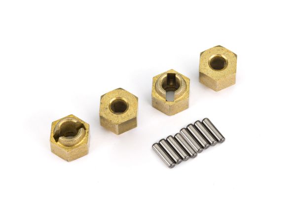 Traxxas 9750X 7mm Brass Wheel Hubs with Axle Pins for TRX-4M (4 Pack)