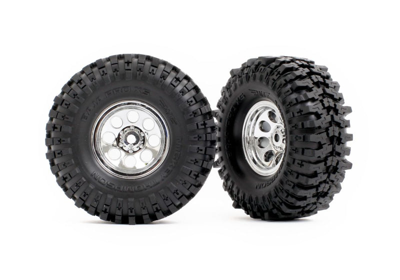 Traxxas 9873 1.0" x 2.4" Chrome Wheels w/ MT Baja Pro Tires