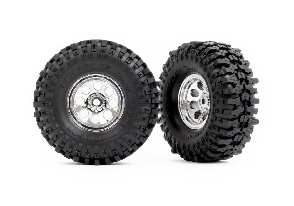 Traxxas 9873 1.0" x 2.4" Chrome Wheels w/ MT Baja Pro Tires