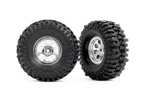 Traxxas 9873 1.0" x 2.4" Chrome Wheels w/ MT Baja Pro Tires