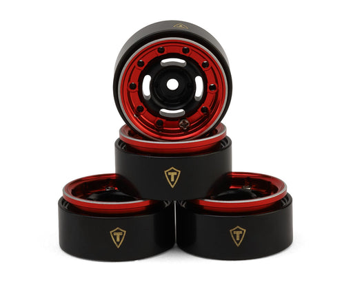 Treal Hobby TSCX30-101 Type F 0.7" Red Aluminum Micro Crawler Beadlock Wheels