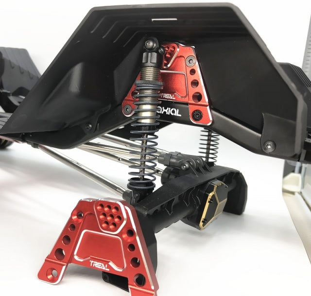 Treal Hobby (X002JC1VYR) Red Aluminum Rear Shock Mounts for SCX10iii