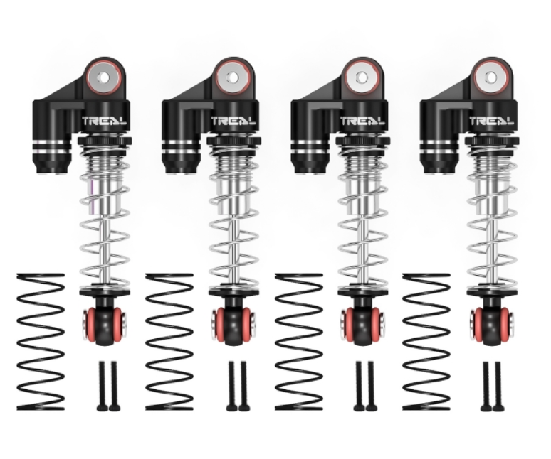 Treal Hobby (X002MD0KDV) Black Aluminum Threaded Shocks for SCX24