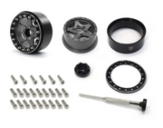 Treal Hobby (X002VQXA31) 1.9" Black and Grey Beadlock Wheels Type E 5 Spoke Set of 4