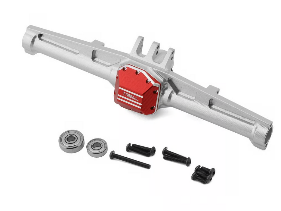 Treal Hobby (X002ZIJER) Silver Aluminum Rear Straight Axle Housing SCX10iii