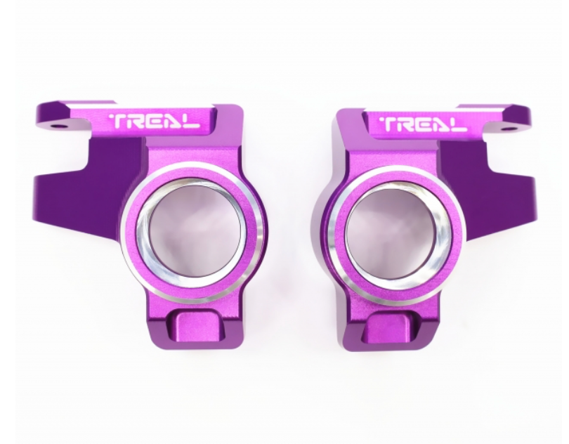 Treal Hobby (X0034F9KB9) Purple Aluminum Left/Right Front Hubs for SCX6