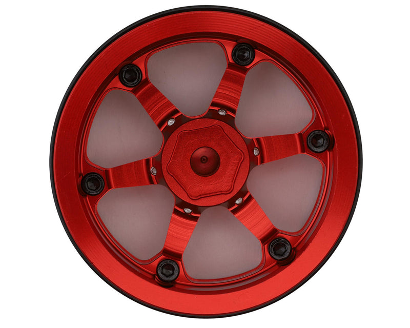Treal Hobby (X00379WTSX) 1.9" Red Beadlock 6-Spoke Wheels Type4P Set of 4