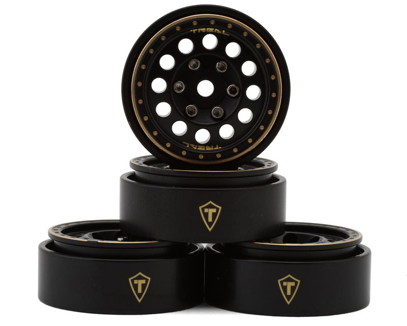 Treal Hobby (X0039345J3) Type A 1.0" Black 40g 12-Hole Brass Beadlock Wheels 4 Pack