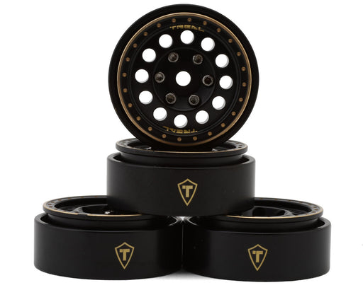 Treal Hobby (X0039345J3) Type A 1.0" Black 40g 12-Hole Brass Beadlock Wheels 4 Pack