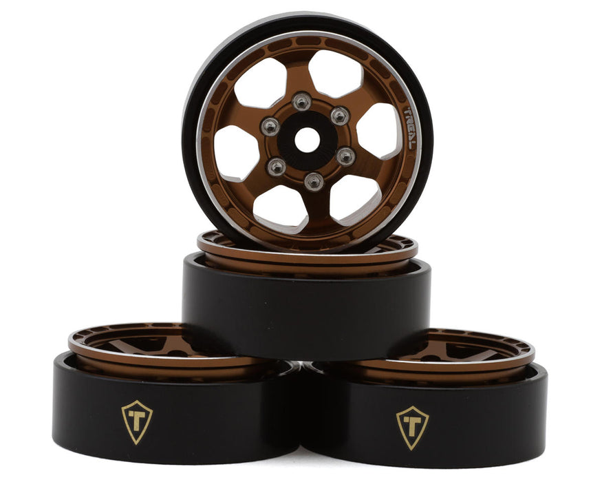 Treal Hobby (X00396G9N5) 1.0" Type D Concave 6 Spoke Bronze Beadlock Wheels 4 Pack