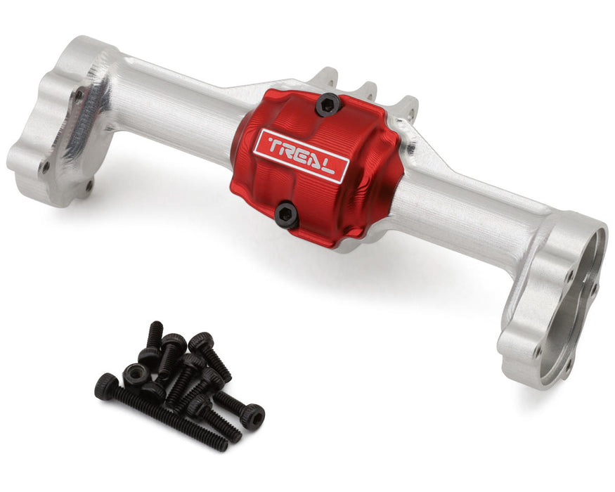 Treal Hobby (X0048D6ELP) Silver 7075 Aluminum Rear Axle Housing with Hubs for Ascent-18